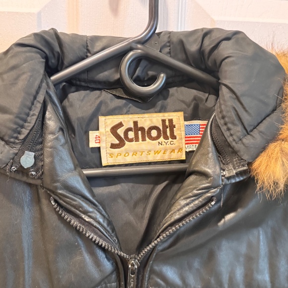 Schott Vintage Black Leather Jacket Size 40 - Picture 3 of 16
